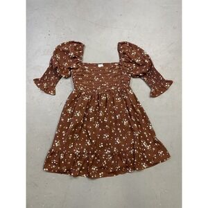 NWT Francescas Blue Rain Brown Floral Dress Womens‎ Size S